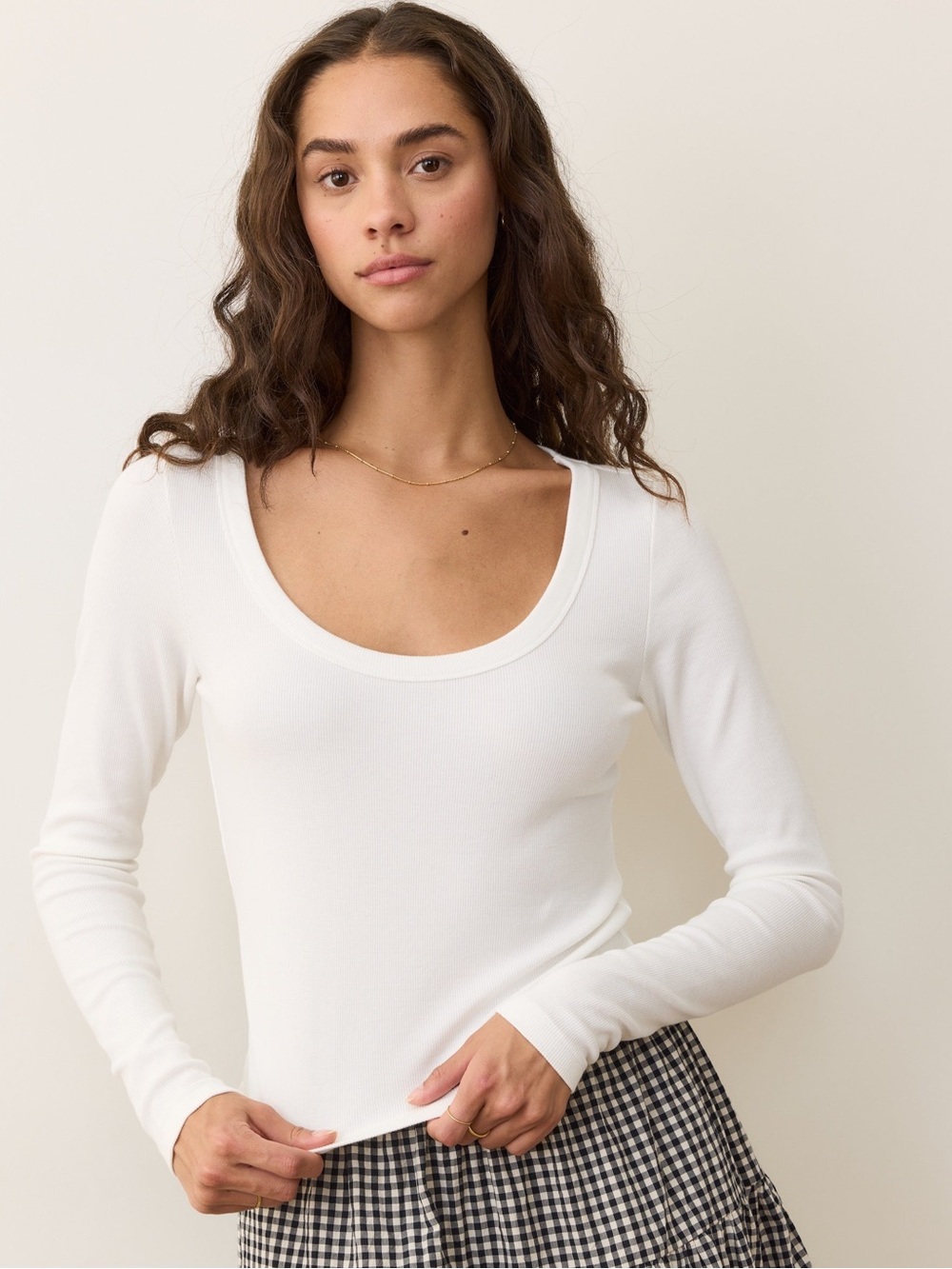 NWT Marine Layer Lexi Rib Scoop Long Sleeve Tee